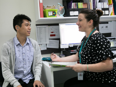 Clinician with person with disability