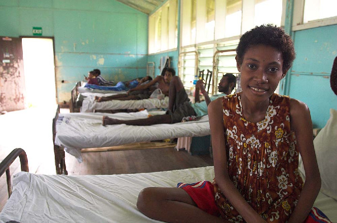 Girl in hospital