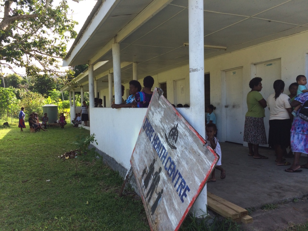 women waiting for cervical cancer screeinng at Mele village, Vanuatu