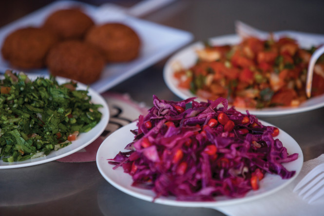 Plates of vegetables