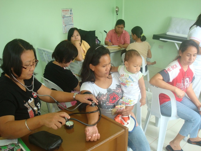 Women attending a family planning clinic